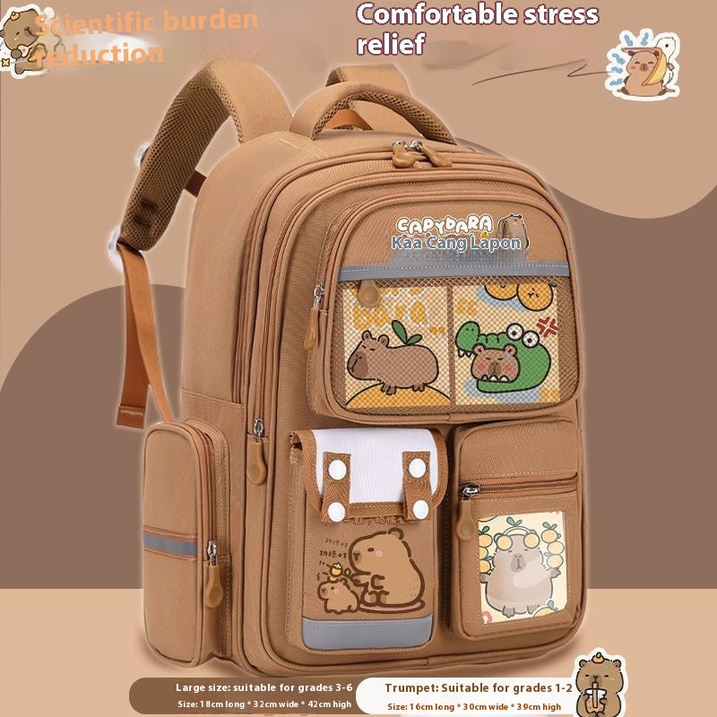 Cartoon Water Dolphin Kapabala Sac à dos de l'école primaire