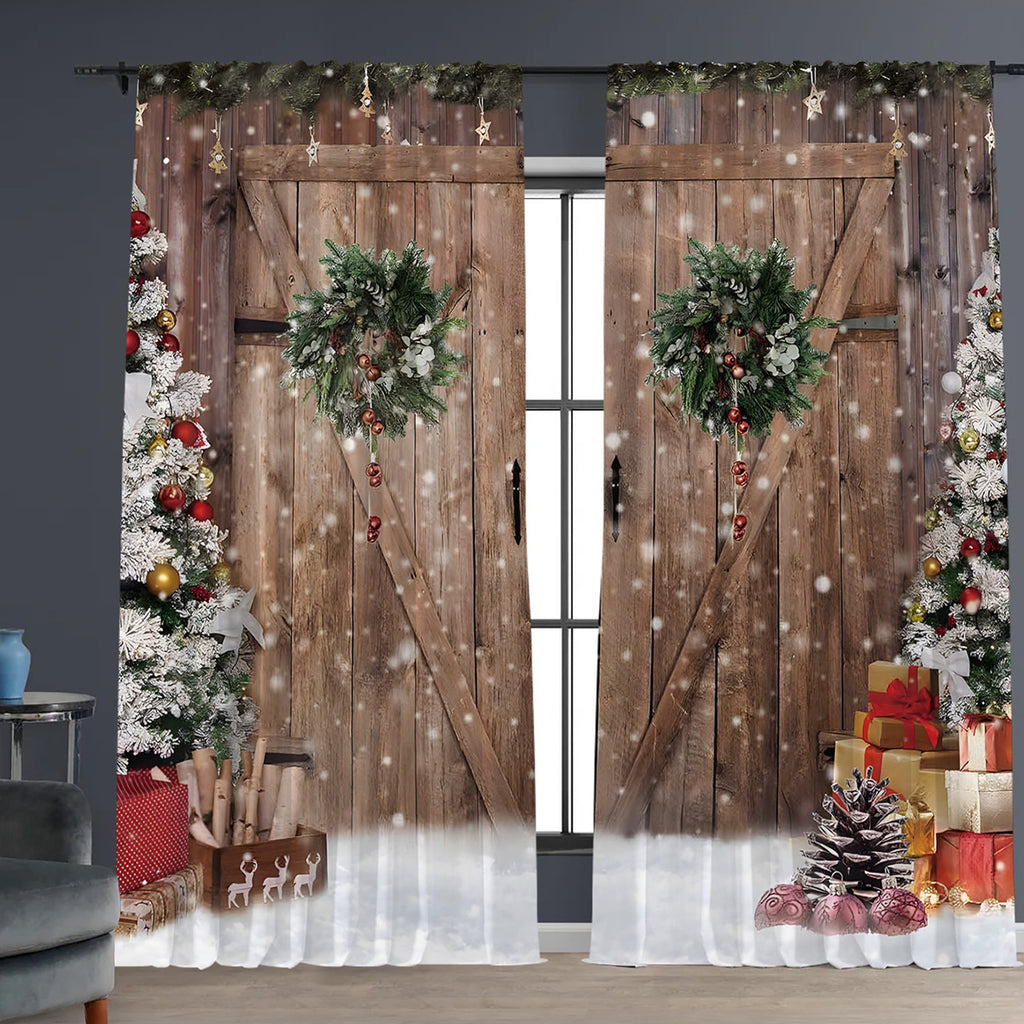 Rideaux de Noël imprimés numériques
