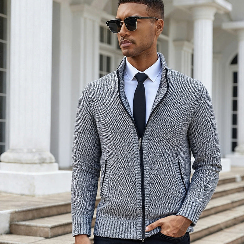 Amazon Temu Grande Taille Automne et d'hiver Fleece-Line Thickened Men's Sweater Knitted Card