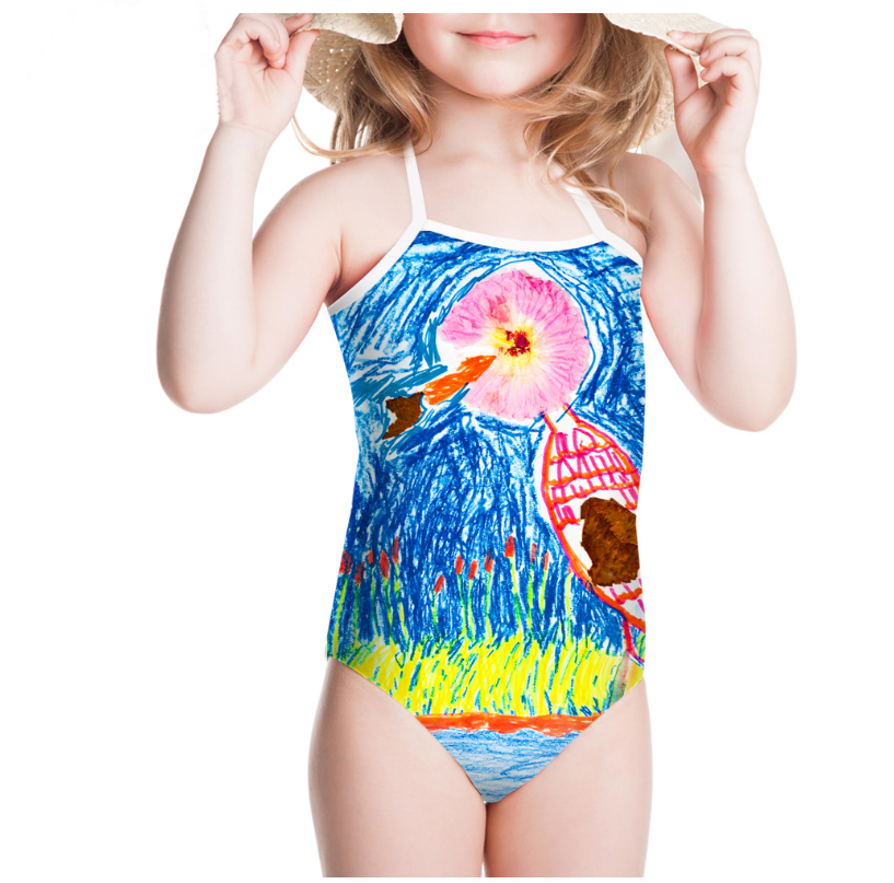 Une-pièces Maillot de bain pour enfants Maillot de bain Impression Maillot de bain pour fille Été Bébé Maillot de bain