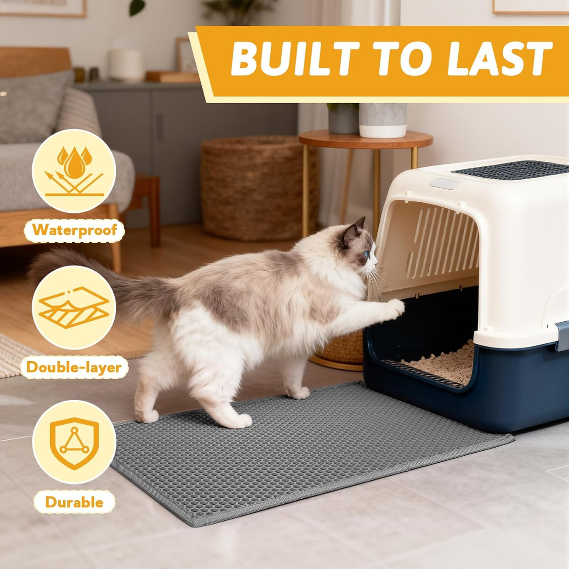 Double-layer waterproof cat litter mat