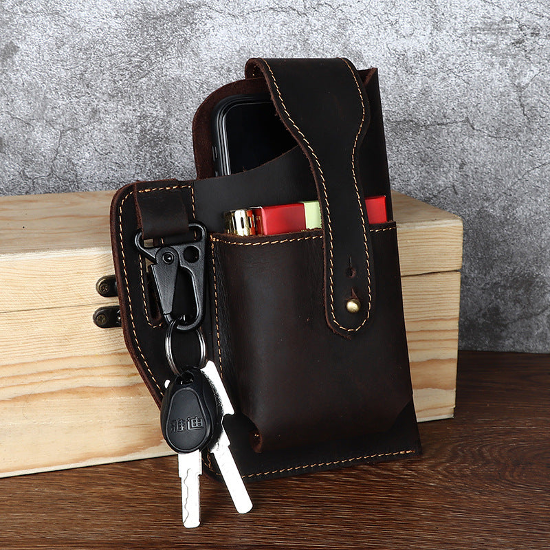 Sac de ceinture en cuir rétro pour hommes