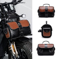 PU cuir couleur contrastante Patchwork sac de moto avant
