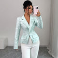 Brodé Fashionable Casual Patchwork Lapel Blazer uni-brassé
