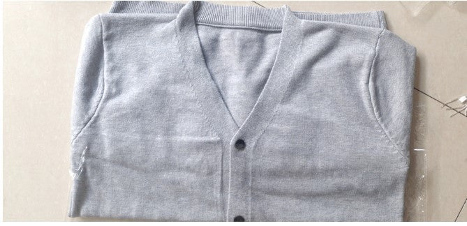 Knitwear Cardigan Knitwear Ready-Made Autum Export Wish Men's V Neck Slim Button-Down Bott