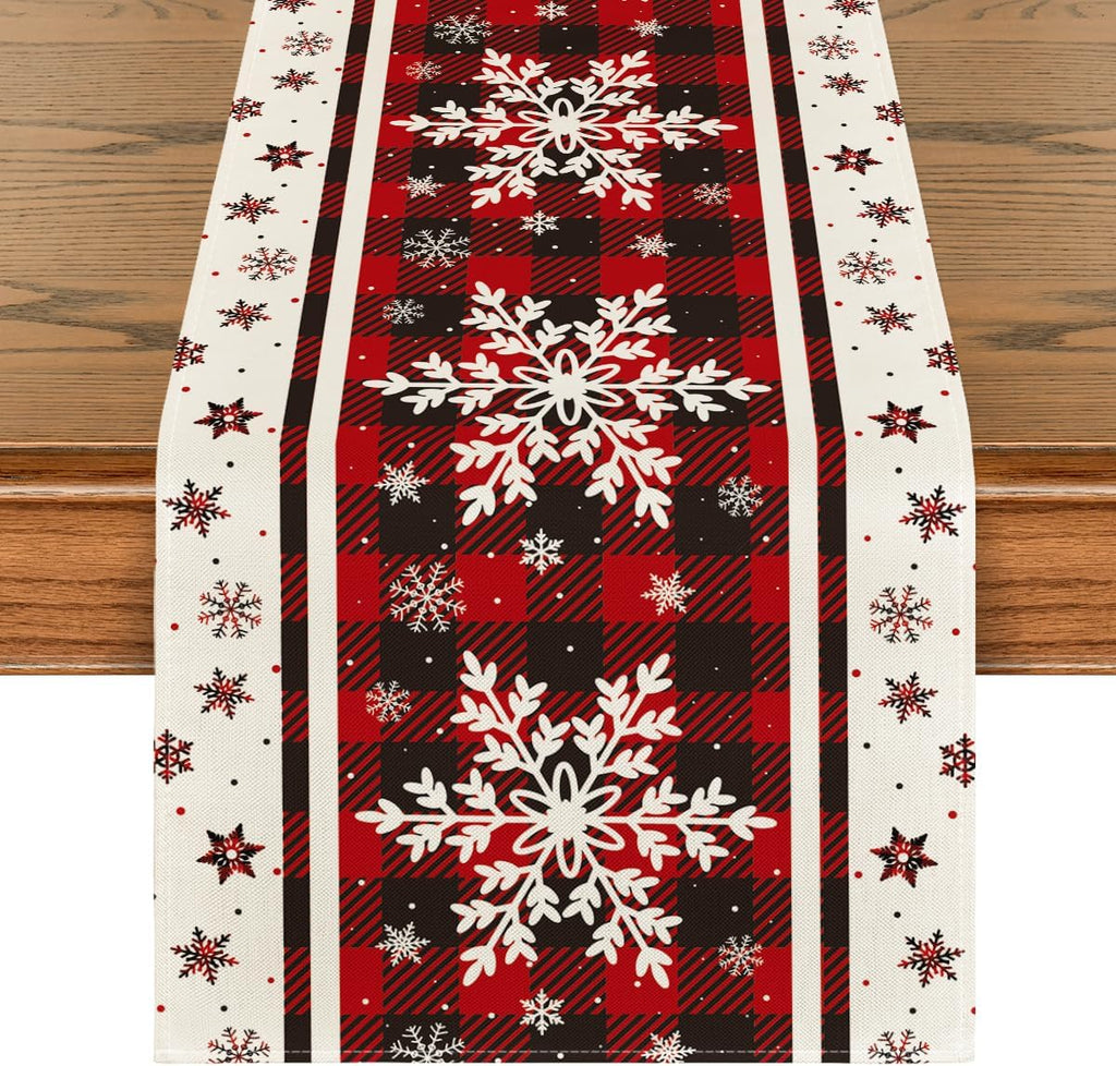 Flocons de neige Runner de table de Noël 13x72 pouce