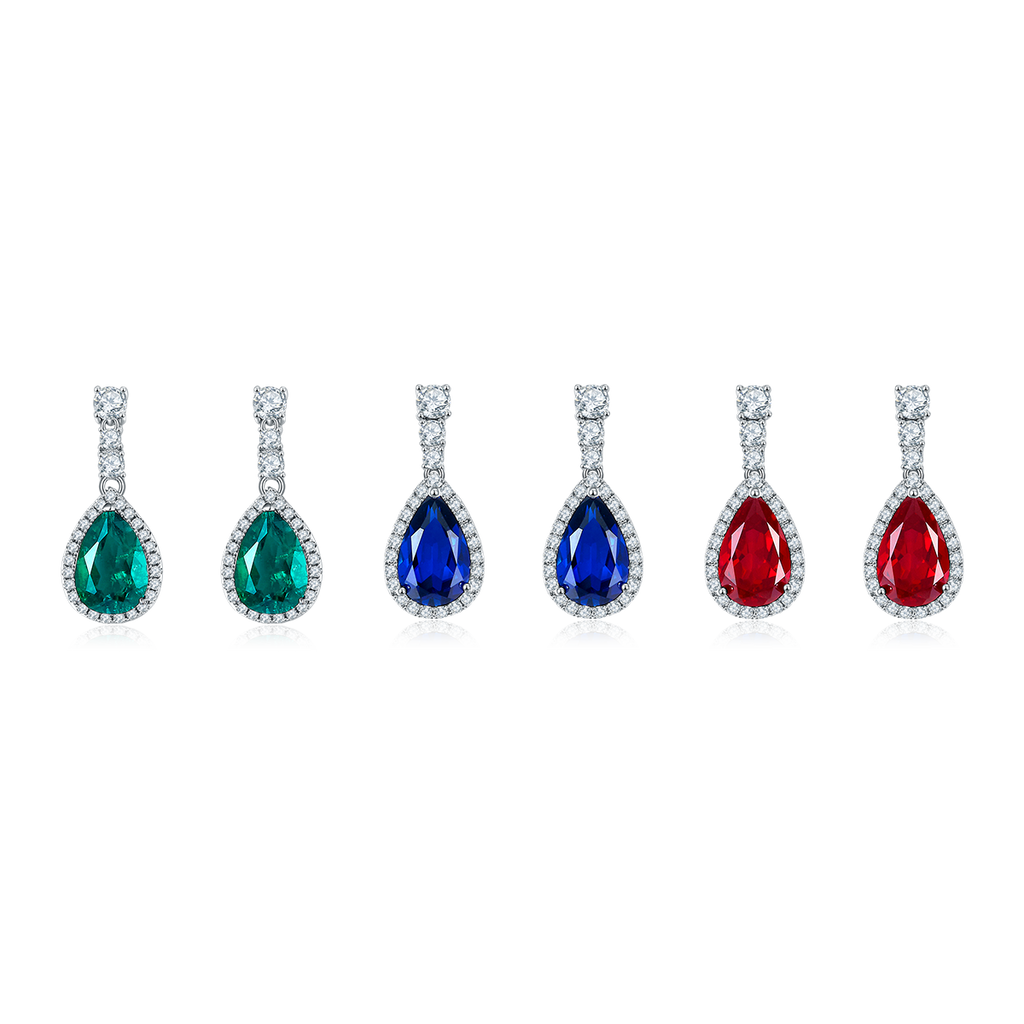 S925 Boucles d'oreilles d'angle en argent sterling Teardrop