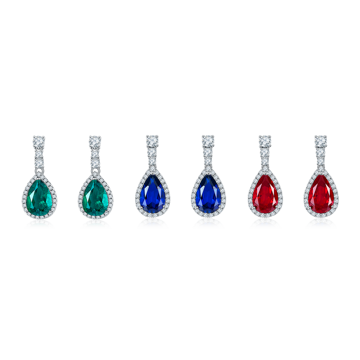 S925 Boucles d'oreilles d'angle en argent sterling Teardrop