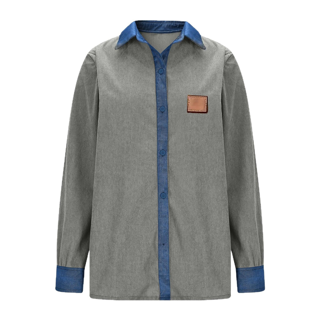 Chemise en Denim Casual à manches longues avec un collier de lapel