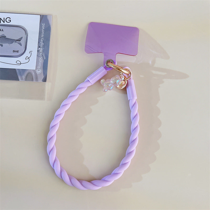 Court téléphone mobile Lanyard Lumineux ours pendentif Clip Anti-perte Wrist Sangle ornements Univ
