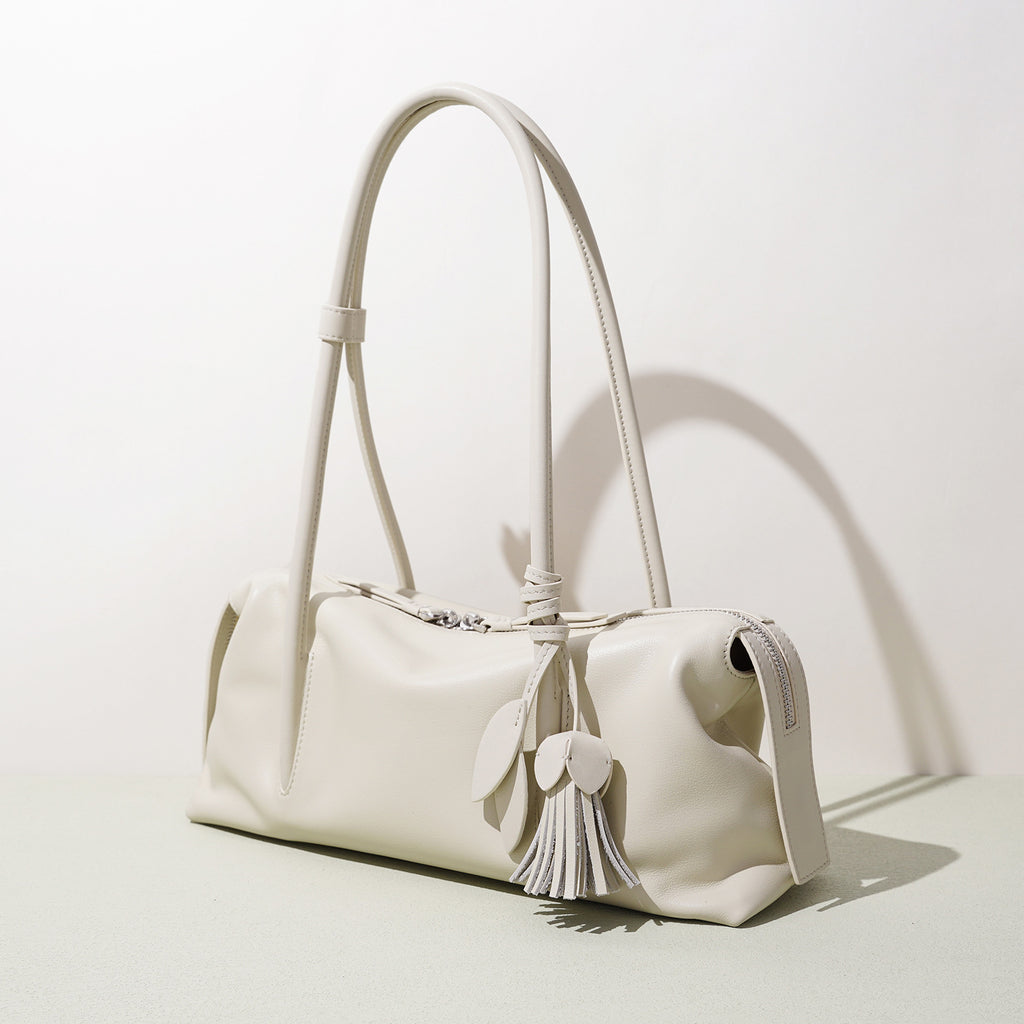 Sac à main en cuir véritable de navette sophistiqué