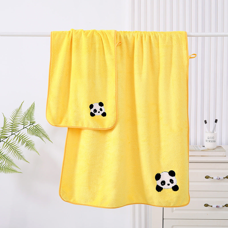 Coral Velvet Panda Broderie couvre doux et absorbant