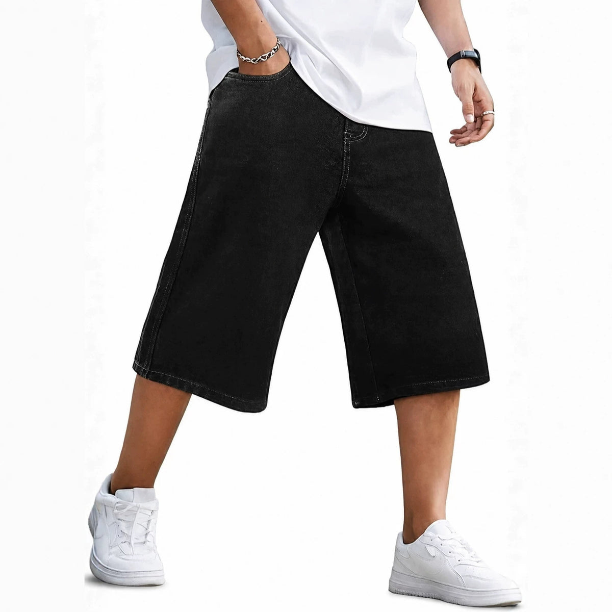 Stylis Vintage- Lavé Y2K homme Denim Short