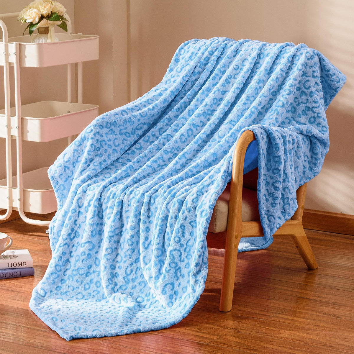 Classique Leopard-print Flannel Blanket Style moderne