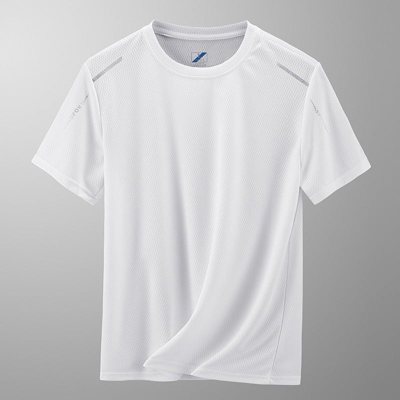 Quick-drying Ice Silk T-shirt Sporty Casual Short Sleeve Hollow-out