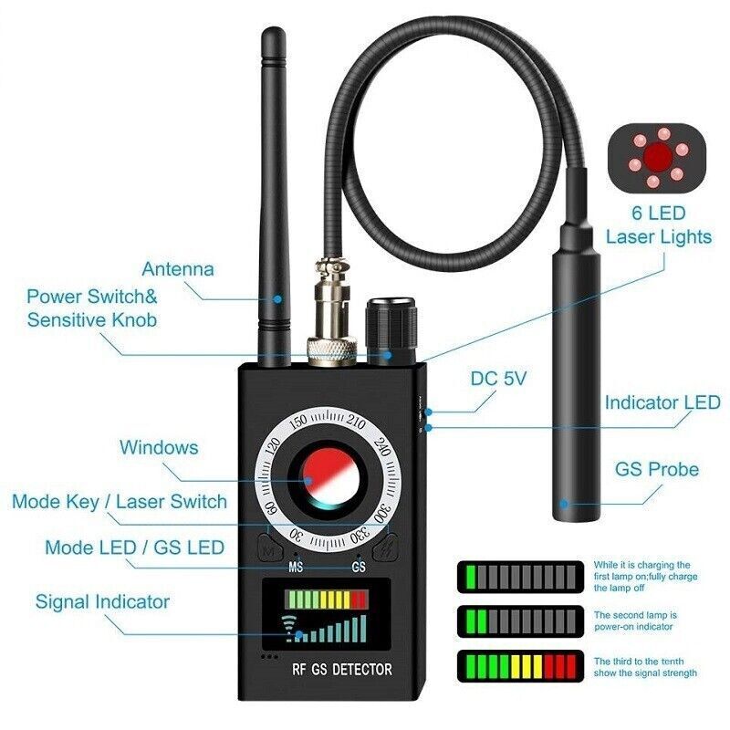 Détecteur de caméra cachée localisateur GPS Bug Radio Détecteur Anti Spy