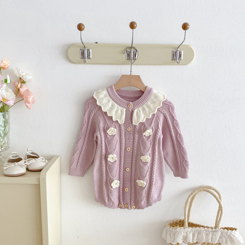 Robe de saut en maille à col de feuille de lotus