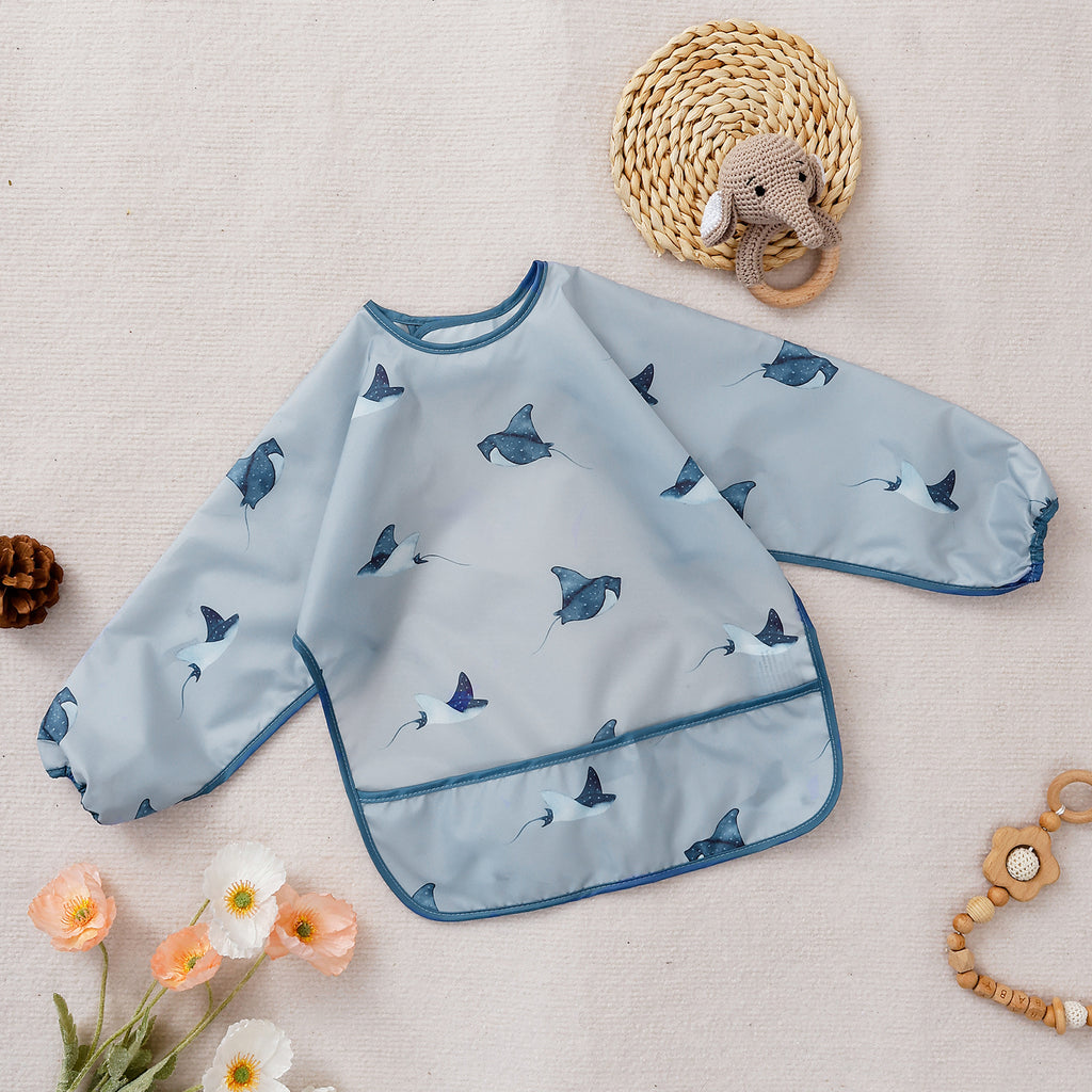 Coverall manches longues Reversible Baby Bib Gown