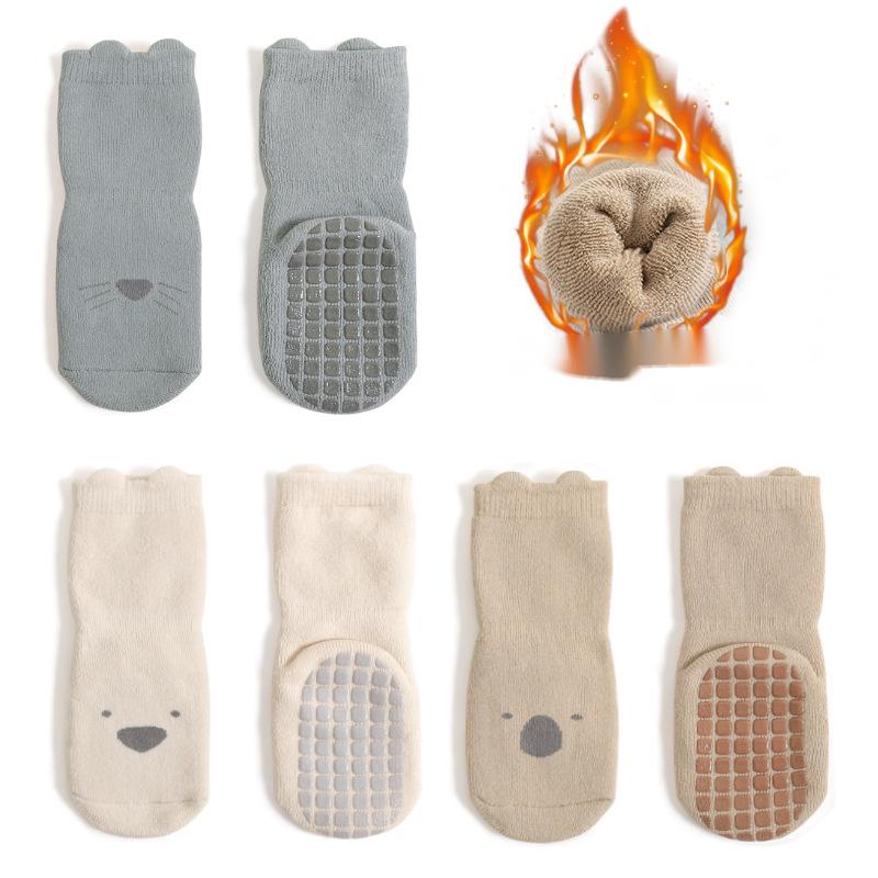 Bébé Coton Non-dérapant Refroidissement intérieur Apprendre à marcher Chaussettes de bateau courtes
