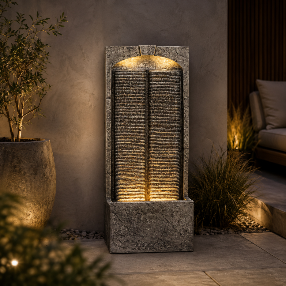 Fontaine d'eau extérieure Cascading LED lumières 39inch H