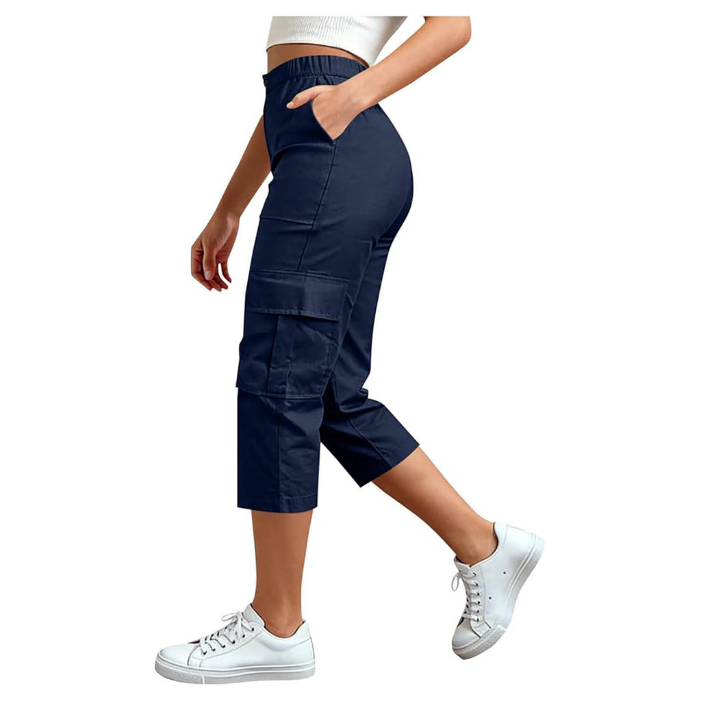 Pantalon de Capri pour les voyages occasionnel à haute hauteur, en forme de fret droit
