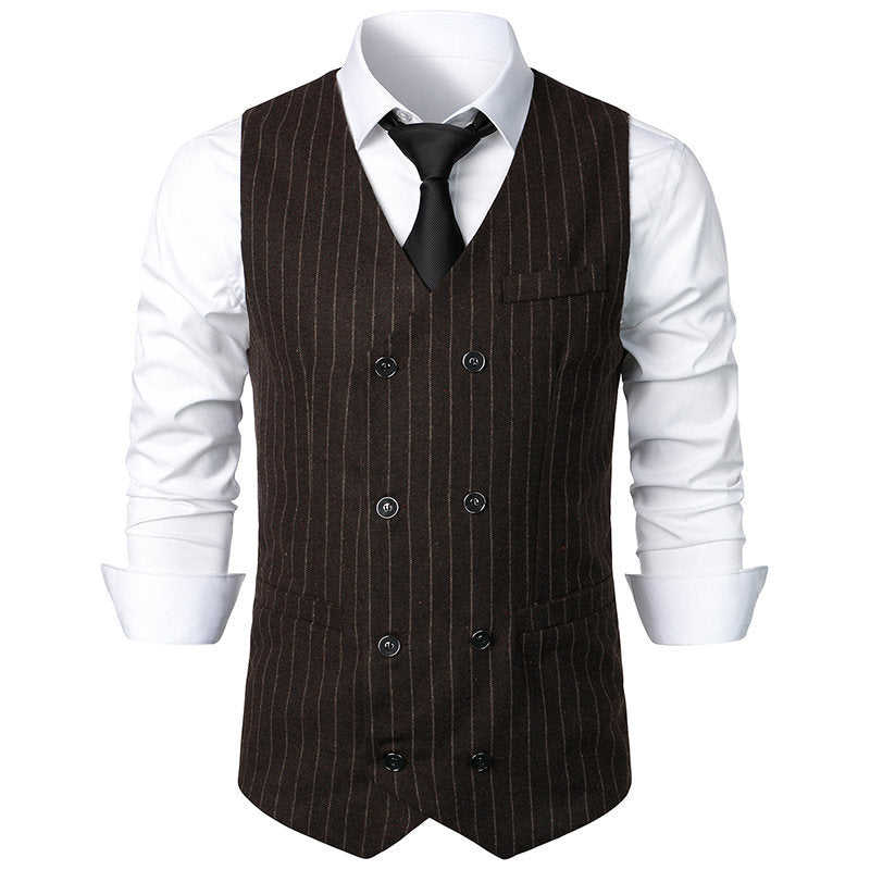 Veste retro casual double seins rayé