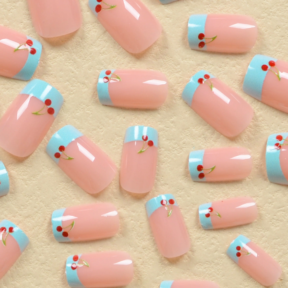 European And American Wear Armor Bleu clair Nail Patch Français