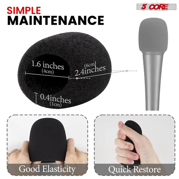 Couverture microphone 5 Core Soft Mam Mic Pare-brise Éponge coupe-vent pour micro portatif