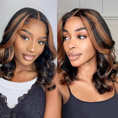 Les dames européennes et américaines Brown mettent en évidence les cheveux courts moyens