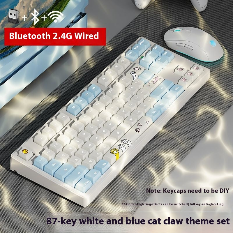 Jeu de bureau sans fil Bluetooth Clavier mécanique trois modèles