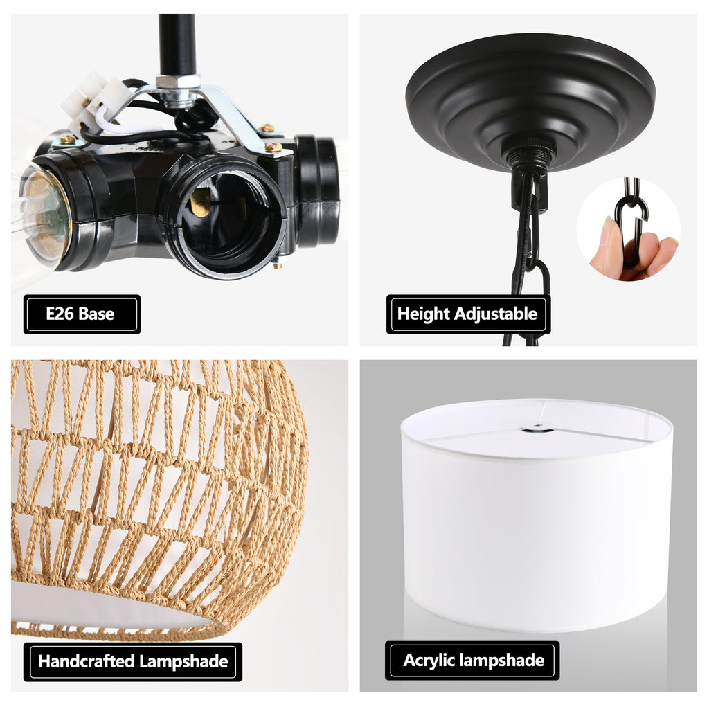 Lampe pendentif ferme de 18 pouces avec hauteur réglable