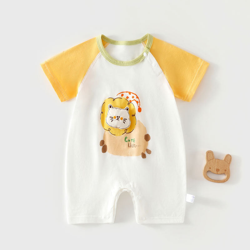 Pure Cotton Baby à manches courtes Onesie Romper sans couture Body-suit léger et climatisé