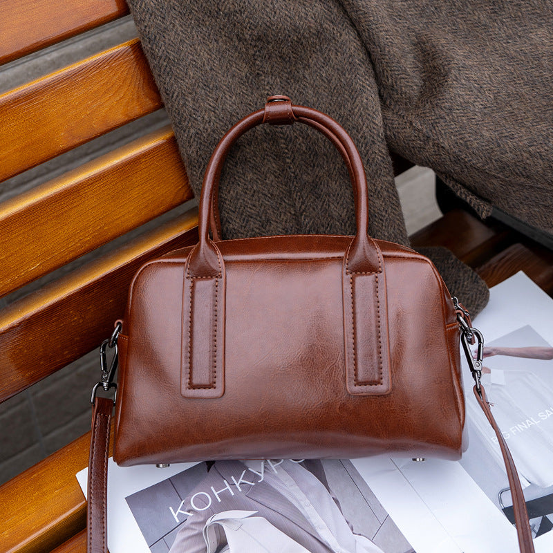 Sac transversal pour femmes élégantes en cuir ciré à l'huile