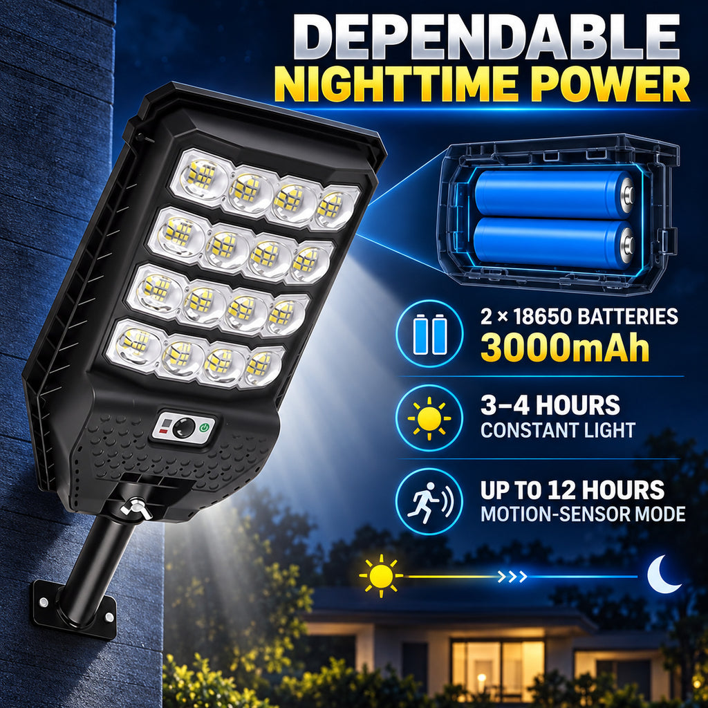 Solar Powered Motion Sensor Outdoor Light W7208 4 Noir pour Garden Yard Street Wall LED