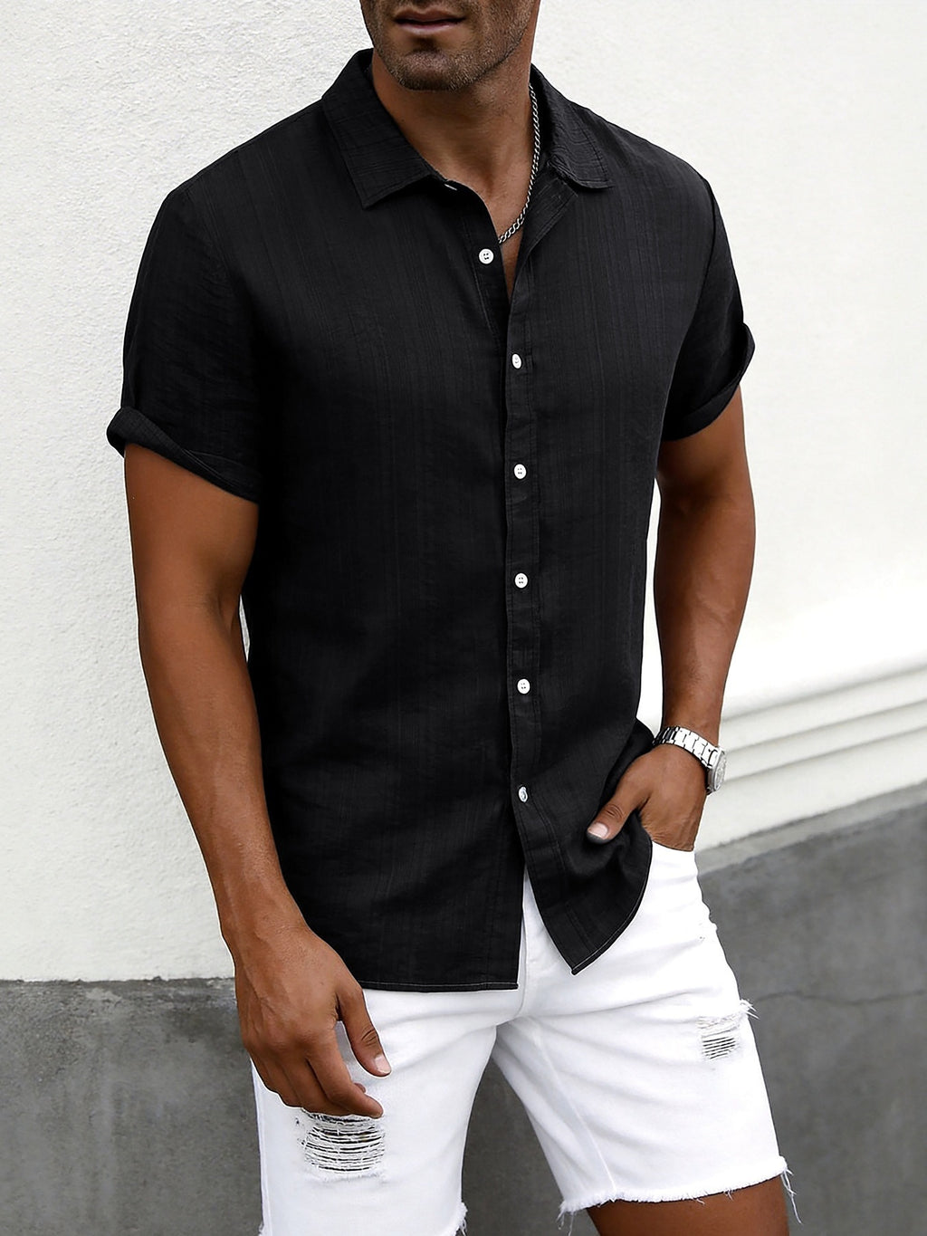 Chemise à manches courtes pour hommes