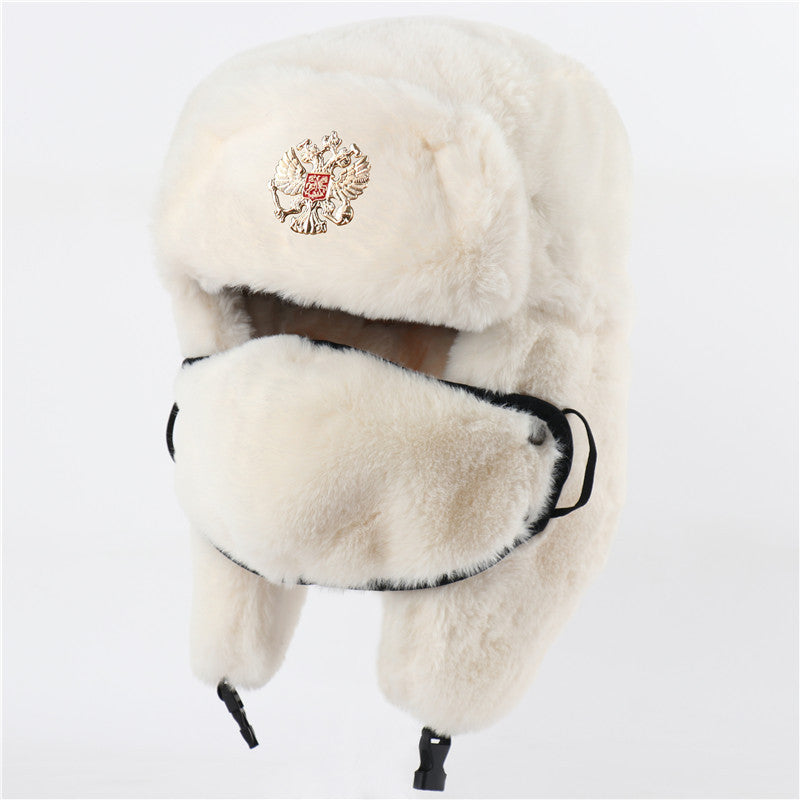 Ushanka Hommes et femmes Imitation Lapin fourrure extérieure Earmuffs Chapeau