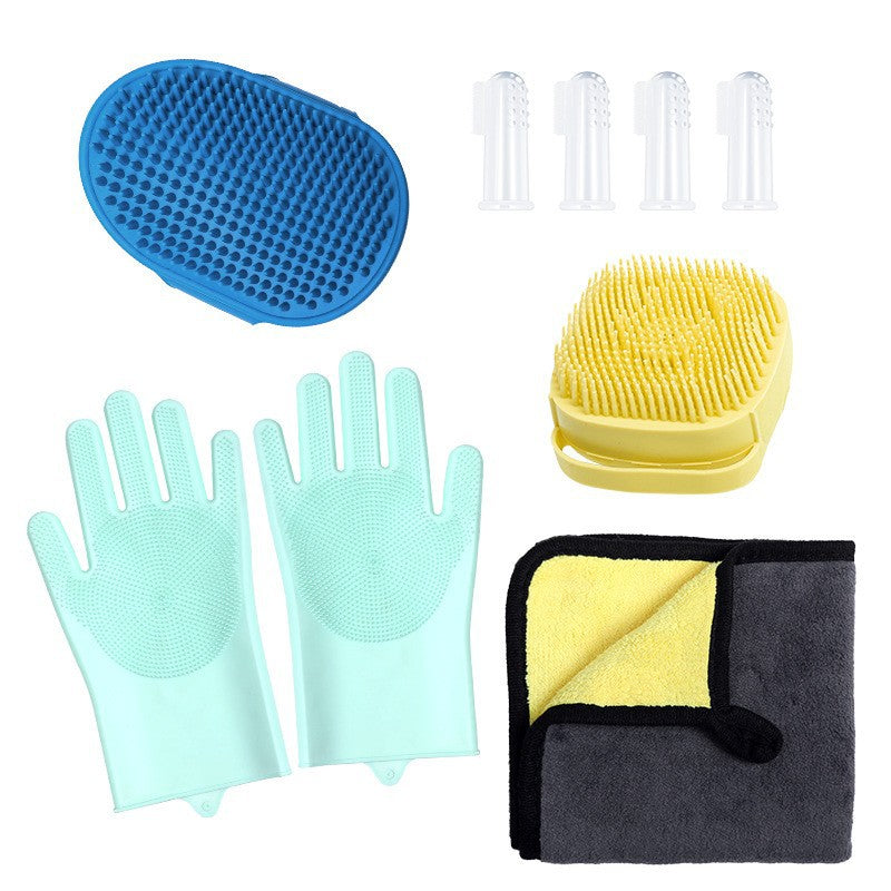 Jeu de gants de bain pour chiens