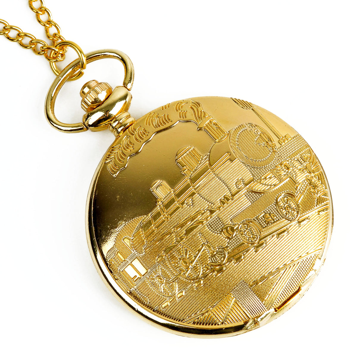 Grande montre de poche de train d'or