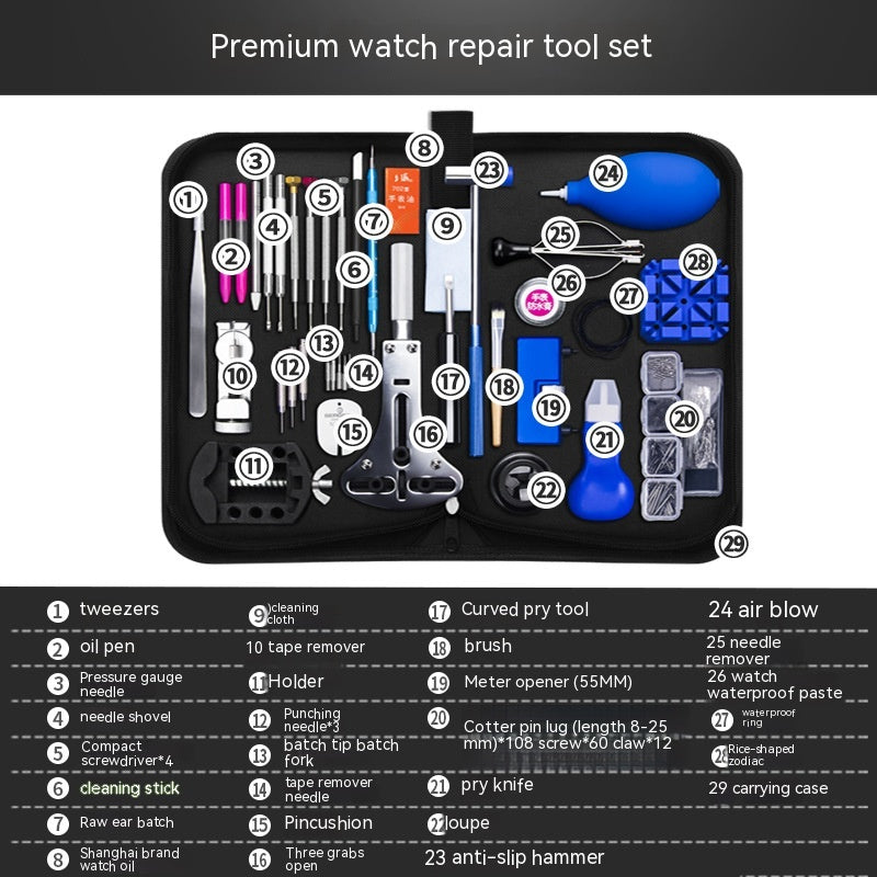 Kit de réparation de montres Outil de réparation multi-fonctions Disassembly batterie de remplacement Combinati