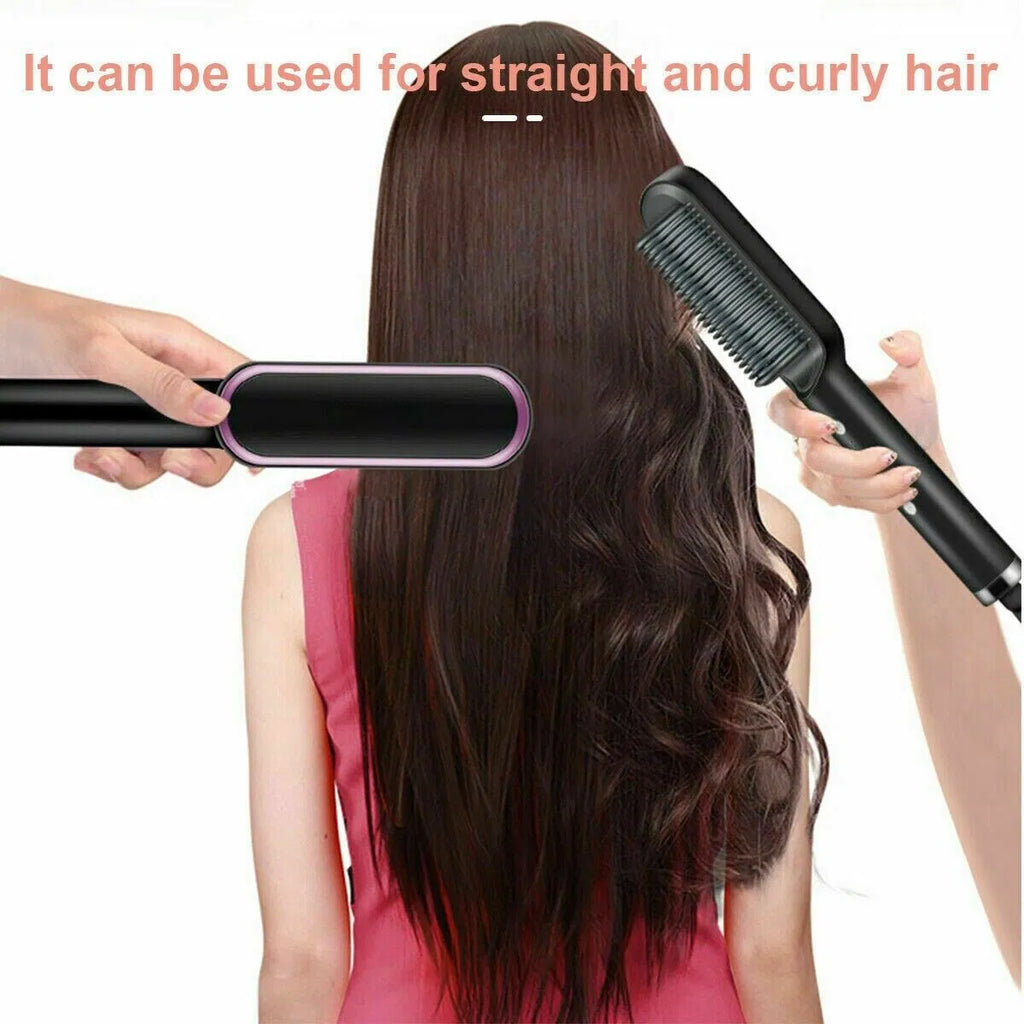 Brosse de redresseur de cheveux Redresseur Comb électrique réglable chaleur