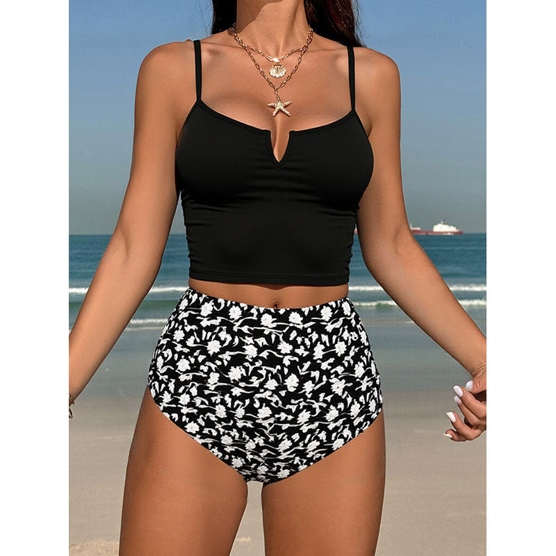 Maillot de bain deux-pièces imprimé sexy - Ensemble de bikini Split pour femmes Summer Beach