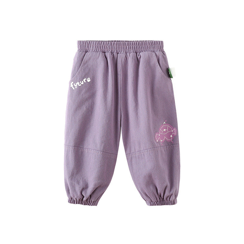 Pantalons pour enfants Jogger à jambes droites de couleur solide