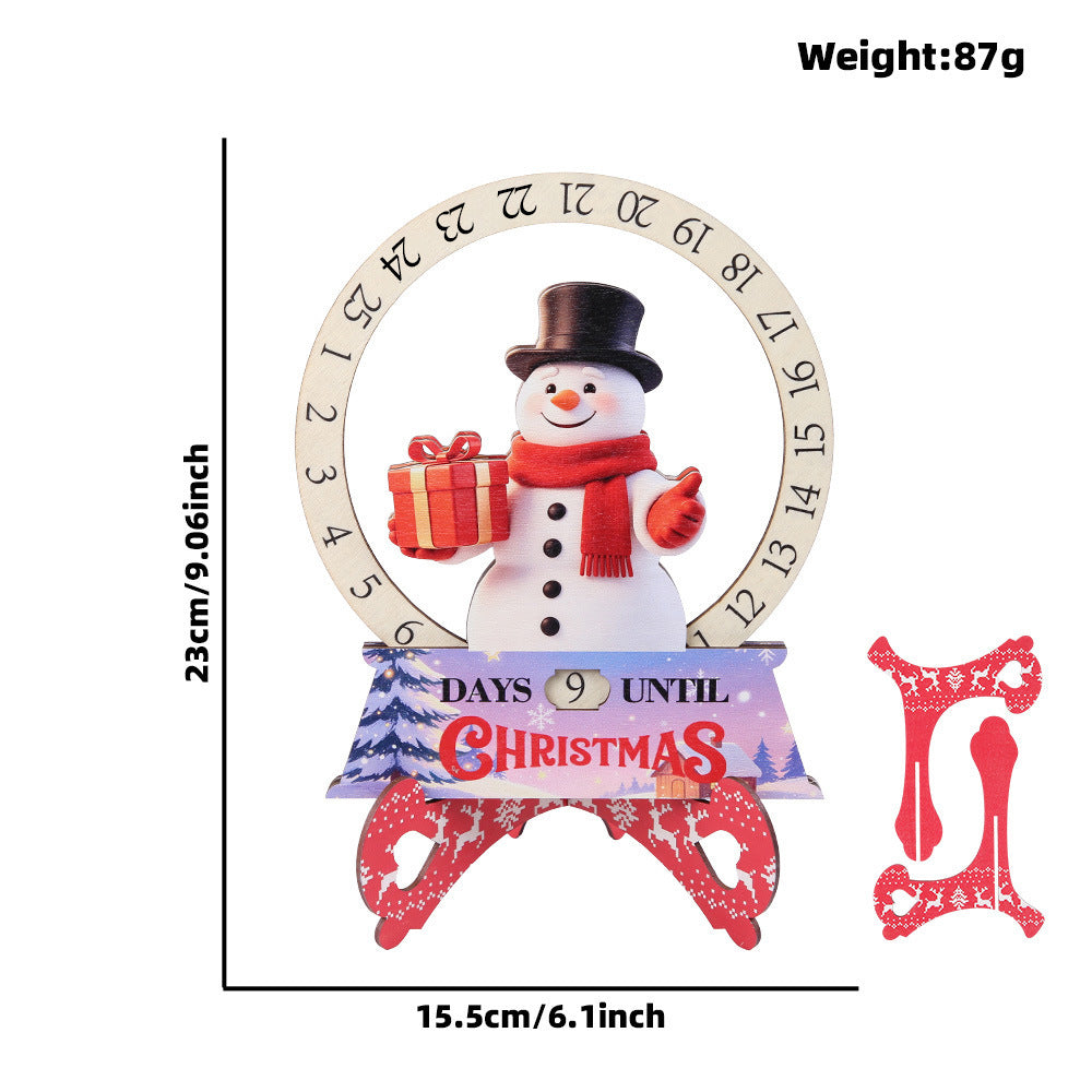 Créative Cartoon Countdown Christmas Wooden Tabletop Craft