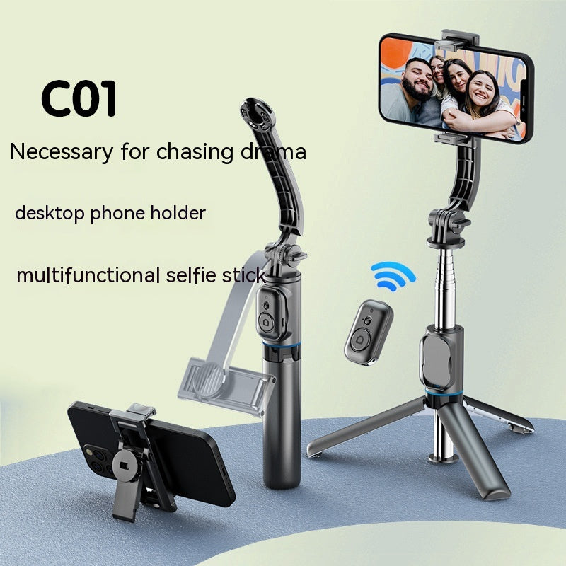 Support de bureau amovible Multifonctionnel Bluetooth Selfie Stick