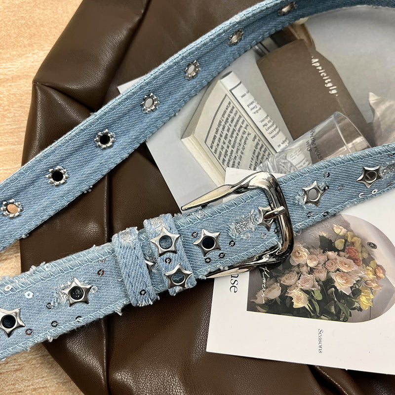 Décoration de ceinture de denim à la mode coréenne