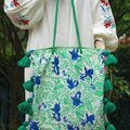 Sac en toile de tassel contrast-colore style chinois