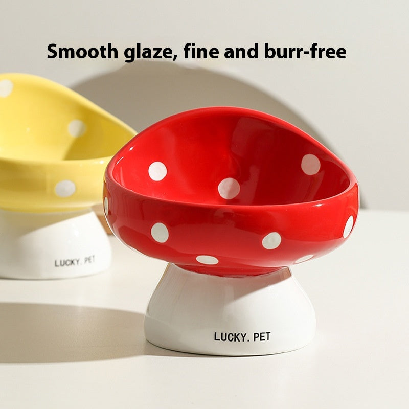Cat Bowl Céramique Oblique Protection de la bouche Spine Cervical Boire Bol Grain