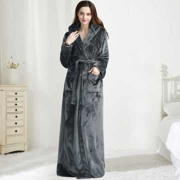 Robe de chambre polaire à capuche pour couple, chaude et douce