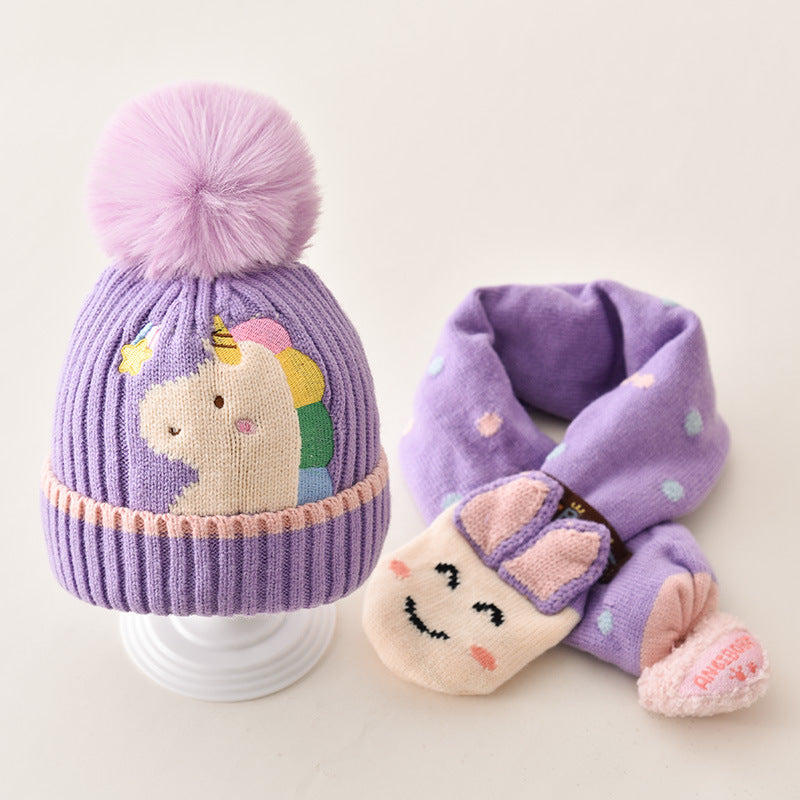 Chapeau d'enfants Chapeau écharpe en laine bébé