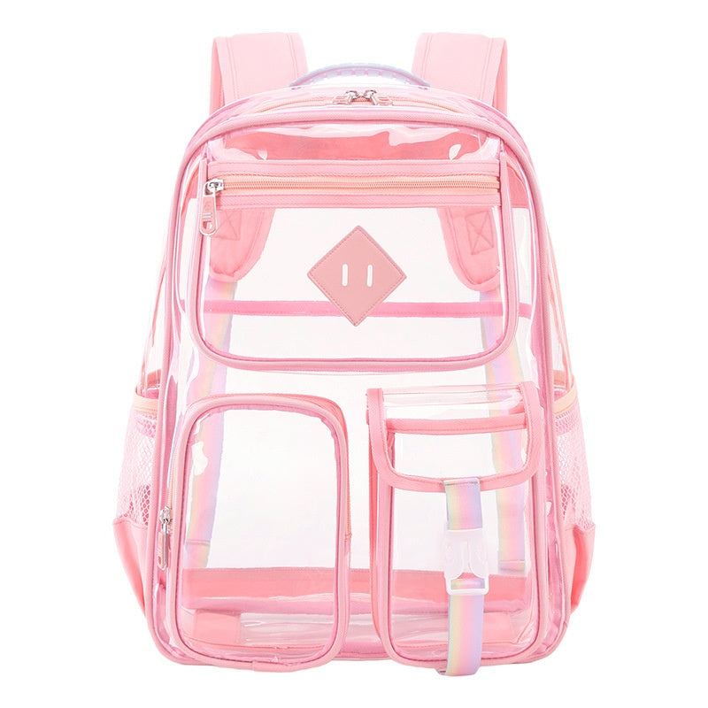 Sac transparent Sac d'école primaire étanche Sac d'école pour l'école secondaire